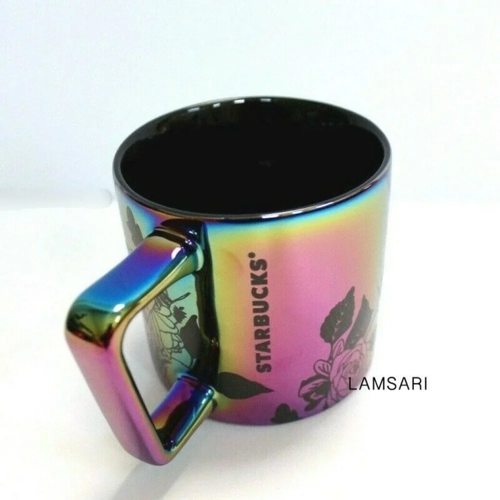 Starbucks Fall 2020 Iridescent Black Roses Coffee Mug Cup